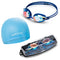 JEORGE Swimming Goggles + Silicon Cap Combo (Blue)