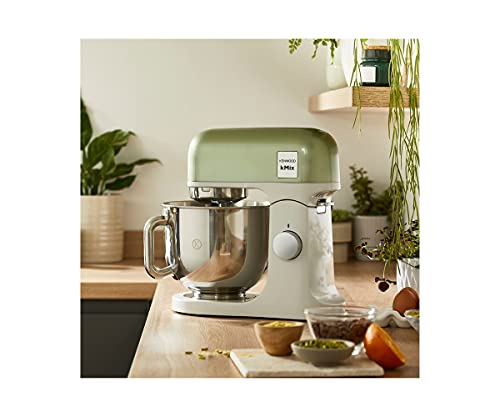 Kenwood kMix Stand Mixer for Baking, Stylish Kitchen Mixer with K-beater, Dough Hook and Whisk, 5L Stainless Steel Bowl, Removable Splash Guard, 1000 W, Editions Green