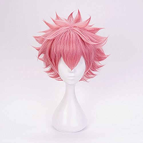 Ani·Lnc Anime Cosplay Wig Women Girls' Short Pink Hair Synthetic Wigs with free Cap