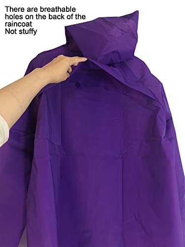 Thick EVA Raincoats with Hood,Reusable lightweight Rain Ponchos for Women Men Girl Boy,220g,(Purple)