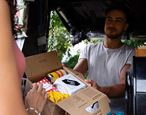 Rainbow Socks - Men Women Funny Meal Socks Box - 5 Pairs - Burger Fries Bier - Size S/M ( AU Woman 5-9 / Man 3-7)