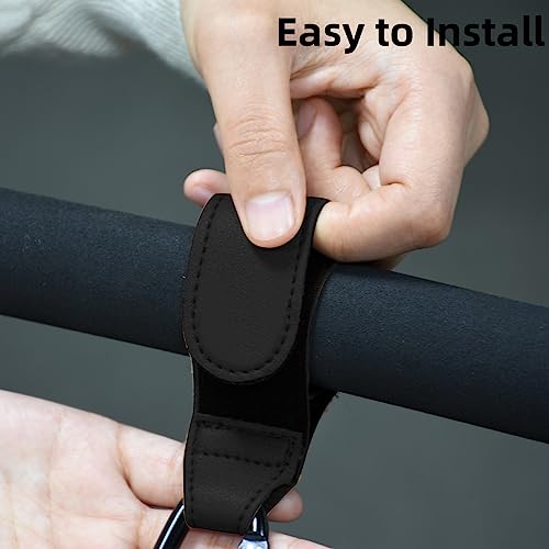 Ganwawo Stroller Hook, 2PCS Portable Stroller Hooks for Hanging, Multipurpose Organizer Hook Clip for Bugaboo,Strollers, wheelchairs,Walkers(Black)