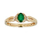 Gin and Grace 10K Yellow Gold Genuine Zambian Emerald Ring with Diamonds for women | Ethically, authentically & organically sourced (Oval-cut) shaped Emerald hand-crafted jewelry for her | Emerald Ring for women