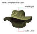 Boonie  Hat, Outdoor Wide Brim Sun Protect Hat, Double Layer Classic US Combat Army Style Bush Jungle Sun Cap for Fishing Hunting Camping Green
