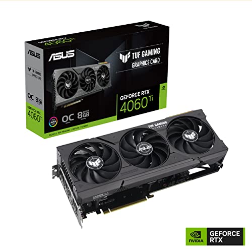 ASUS TUF Gaming GeForce RTX™ 4060 Ti OC Edition Gaming Graphics Card (PCIe 4.0, 8GB GDDR6, DLSS 3, HDMI 2.1a, DisplayPort 1.4a)