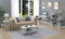 SoHo Coffee Table with Shelf, White Faux Marble/Glass