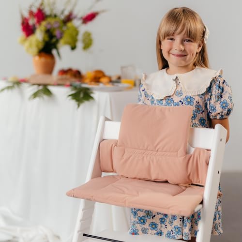 SA ACCESSORIES Cushion Compatible with Stokke Tripp Trapp - Waterproof Soft Seat Cushion for Infants, Babies & Toddlers - High Chair Accessories, Easy to Install, Easy to Clean – Peach