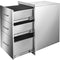 Mophorn 18x23 Inch Outdoor Kitchen Stainless Steel Triple Access BBQ Drawers with Chrome Handle, 18 x23 x 23 Inch