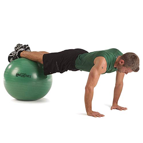 TheraBand Exercise Ball, Professional Series Stability Ball with 65 cm Diameter for Athletes 170cm - 185cm Tall, Slow Deflate Fitness Ball for Improved Posture, Balance, Yoga, Pilates, Core, Green