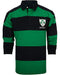 (Large) - Irish Rugby Shirt for Men, Green and Blue with Shamrock Crest, Irish Fan Shirt.