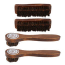 Perfeclan 4pcs Long Wood Handle Bristle Horse Hair Brush Shoe Boot Polish Shine Cleaner