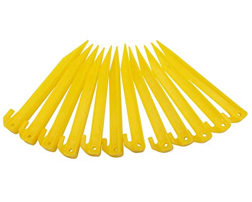 Auto-plaza 24 Pcs 9 Inch (225mm) Durable Tent Pegs Plastic Spike Hook Awning Camping Caravan Visual Marker