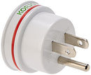 Korjo US Power Adapter, Suitable for USA, Canada, Uses AUS/NZ Appliances, White/Red