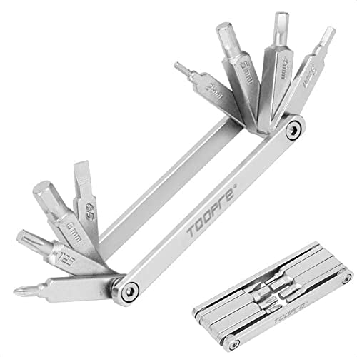 KIEVODE Bike Multi-Tool Mini Multitool Kit - 8 in 1 Lightweight Stainless Steel Tool With 2/3/4/5/6mm Hex Key, Screwdriver, T25 Wrench for Mountain Bicycle Road Bike MTB