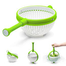 Dreamfarm Spina | Easy-to-Use Salad Spinner | Non-Scratch, Nylon Spinning Colander | Lettuce Spinner | Colander with Collapsible Handle | White/Green