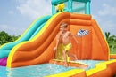 Bestway Inflatable Water Park 5.65x3.73x2.65m Slide World Jumping Castle, Climbing Wall Game, Double Slides Blow Up Playground Bouncer for Outdoor