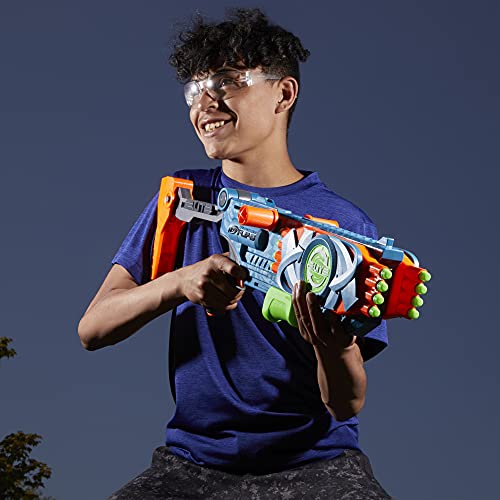 Nerf Elite 2.0 - Flipshots Flip-16 Blaster - Fire 8 Darts Then Flip Barrel to Quickly Fire 8 More - Fire 1 or 2 Darts At A Time - Outdoor Games And Toys For Kids - Boys And Girls - F2551 - Ages 8+