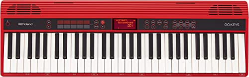 Roland GO:KEYS - 61-key Music Creation Piano Keyboard with Integrated Bluetooth Speakers, Red