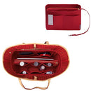 ZTUJO Purse Organizer Insert, Felt Bag organizer with zipper, Handbag & Tote Shaper, For Speedy Neverfull Tote, 6 Sizes, Silky Red, Large