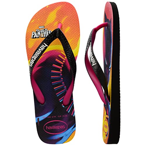 Havaianas Unisex's Top Marvel Flip-Flop, Black Pink Electric, 10 US