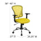 Flash Furniture Mid-Back Yellow Mesh Swivel Task Office Chair with Chrome Base and Arms