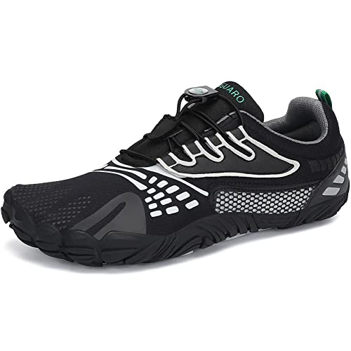 SAGUARO Unisex Barefoot Shoes/Minimalist Multisport Shoes/Zero Drop Sole & Wide Toe Box, Ebony Black, 14 Women/12 Men