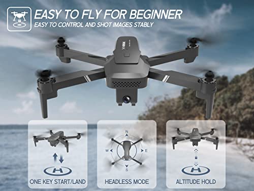NEHEME Drones with Camera for Adults, NH760 1080P FPV Drone for Kids Beginners, Foldable WIFI RC Quadcopter with 2 Batteries for 32 Min Flight, Carrying Case, Altitude Hold, Gesture Control, Toys Gifts for Boys Girls