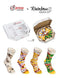 Rainbow Socks - Man Woman Pizza Socks Box Mix Italian Hawaii Capriciosa - 4 Pairs - Size S/M (AU Woman 5-9 / Man 3-7)