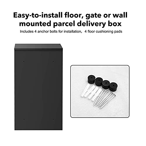 Metal Letter Box Lockable Post Mail Box Parcel Letterbox Mailbox for A4 Mail Package 41x22.6x75 cm
