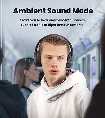 Edifier W820NB Hybrid Active Noise Cancelling Headphones - Hi-Res Audio - 49H Playtime - Comfortable Fit - Wireless Bluetooth Headphones for Travel, Flight, Train, Commute - Grey