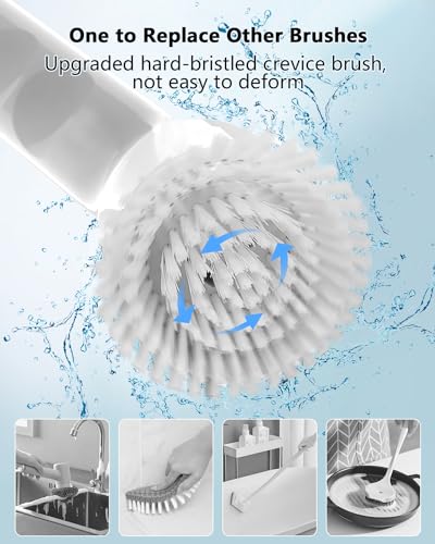 BCJJ Electric Spin Scrubber,Cordless Cleaning Brush,Shower Scrubber with 9 Replaceable Brush Heads, Power Scrubber 3 Adjustable Speeds, Spin Brush with Long Handle for Cleaning Bathroom Floor Tile Tub