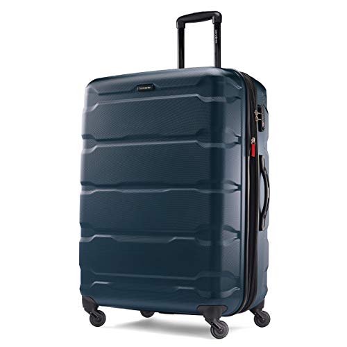 Samsonite Omni Pc Hardside Expandable Luggage, Teal, Checked-Medium 24-Inch, Omni Pc Hardside Expandable Luggage with Spinner Wheels