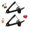 Cherry Pitter Pitter Fruit Pear Core Remover Black Quick Corer Pressure Cutter with Safety Lock Kitchen Aid for Removing Cherry Stones Pack of 2