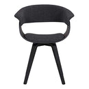 Armen Living Summer Dining Chair, Charcoal/Black, Modern