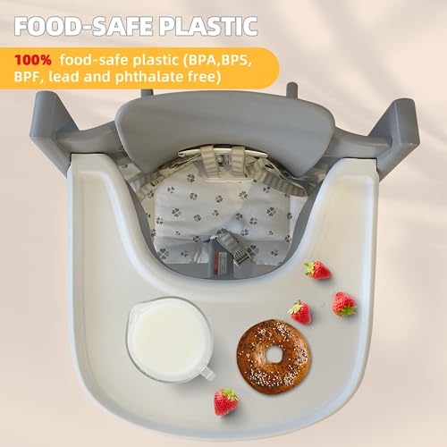 LuQiBabe Baby High Chair Tray Compatible with Stokke Tripp Trapp Chair with Smooth Surface and Strong Suction Power - Made with Food-Safe Plastic (BPA BPS BPF Lead and Phthalate Free) - White