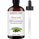 Majestic Pure Clove Essential Oil - Pure and Natural, Therapeutic Grade Clove Oil - 4 fl oz