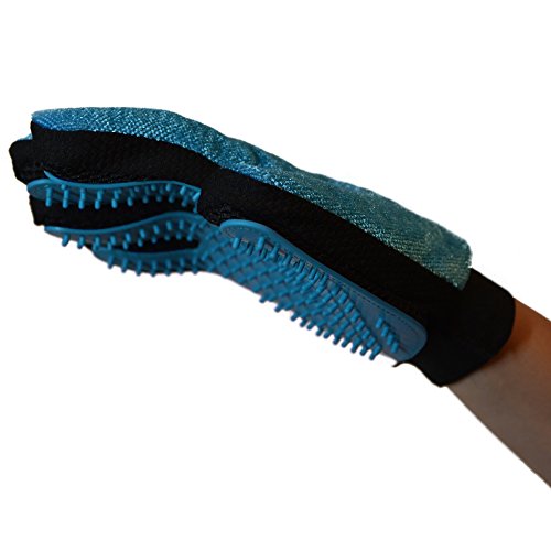 Zenify Pet Grooming Glove - For Cat, Kitten, Dog, Puppy, Rabbit, Horse - Dual Sided 2-in-1 Upgrade Version Machine Washable Enhanced Efficient Silicon Massage One-Size-Fits-All Gift Hair Deshedding Remover Mitt (2 Pack Left + Right Hand)