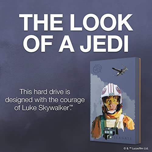 Seagate Luke Skywalker SE FireCuda External Hard Drive 2TB HDD - USB 3.2, Customizable LED RGB Lighting, White, Works with PC, Mac, Playstation, and Xbox, with 1-Year Rescue Services (STKL2000412)