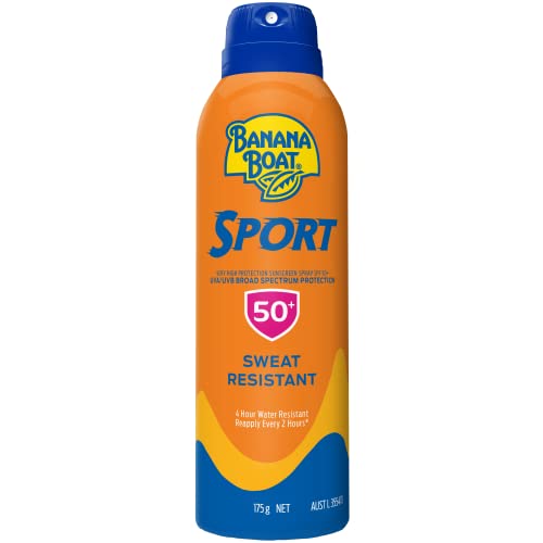 Banana Boat Sport Sunscreen Spray SPF50+ 175g, UVA/UVB, Non-Greasy, Sweat Resistant, 4-Hour Water Resistant, Made in Australia