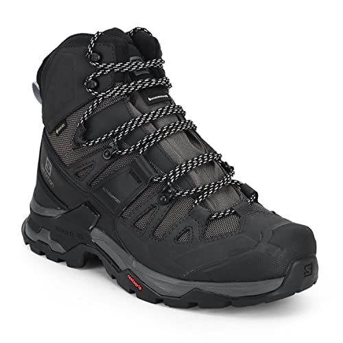 SALOMON Men's Quest 4 GTX High Rise Hiking Boots, Magnet/Black/Quarry, 7