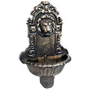 vidaXL Indoor Wall Fountain with Lion Head Design, Made of Durable Plastic, Comes with Smooth-Running Water Pump and Hose - Bronze