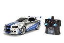 Jada Toys Fast & Furious 1:24 2002 Nissan GT-R R34 Remote Control Car RC with 2.4GHz, Toys for Kids and Adults (99371)