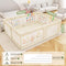 Baby Playpen 200 x 160 cm, Extra-Large Non-Slip Playpens with Colorful Patterns, 50 Ocean Balls, 6 Pull Rings, Balls Storage Basket, Durable Zippered Door, Storage Bag for Indoor and Outdoor Use (Beige)