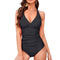 YNIQUE One Piece Swimsuits for Women V Neck Bathing Suits Tummy Control Cross Back Swimwear