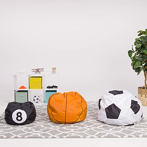 Posh Beanbags Bean Bag Chair, Large-38in, Sports Soccer Ball Purple and White
