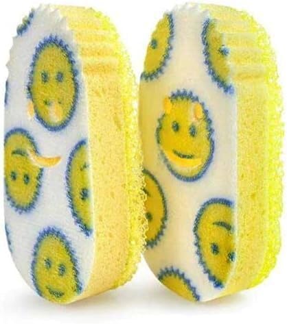 Scrub Daddy Dish Wand Replacement Head Refill, Compatible with Soap Dispensing Dish Brush,Built-in Scraper 2x4 =8 Refill Heads (4 Pack)