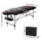 Zenses Massage Table 70cm Portable 2 Fold Aluminium Beauty Bed Black