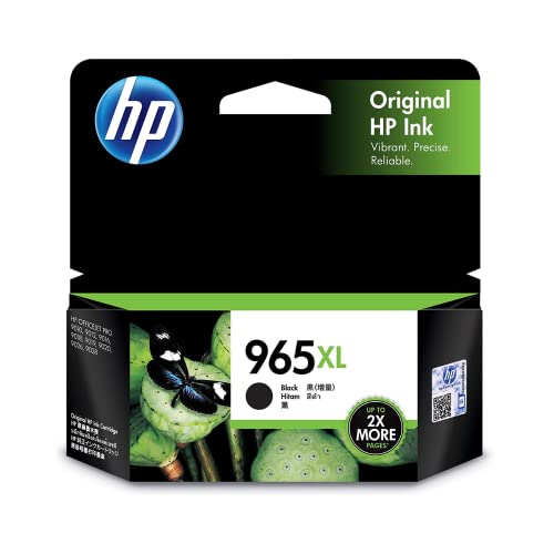 HP 965XL Genuine Original High Yield Black Ink Printer Cartridge works with HP OfficeJet Pro 9010 All-in-One Printer series, HP OfficeJet Pro 9020 All-in-One Printer series - (3JA84AA)