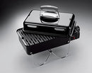 Weber Go-Anywhere Gas Barbeque Grill | Portable Gas BBQ Grill | Table Top Camping Barbeque with Lid | Porcelain-Enamelled Bowl | Small & Lightweight Deep Dish Outdoor Stove - Ivory (1125004)
