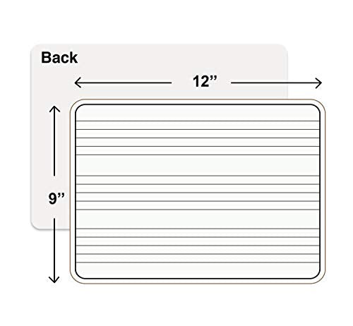 10 Pack Dry Erase Staff Music Lap White Boards 9"X12" l Write Musical Notes and More (Double Sided Mini Whiteboards) Erasers Included